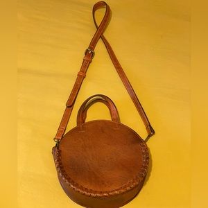 Free People round crossbody purse faux leather